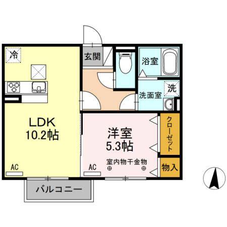 FIRENZE(1LDK/1階)の間取り写真