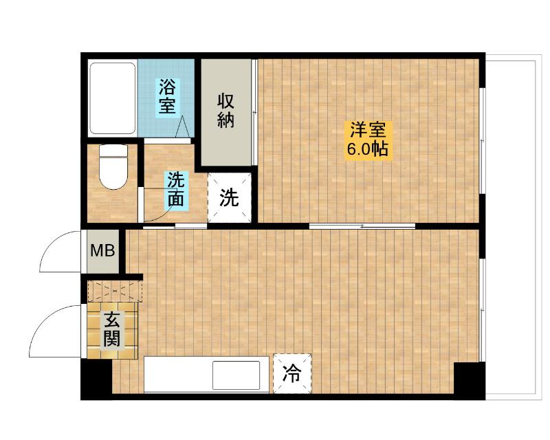 第3野本ビル(1LDK/3階)の間取り写真