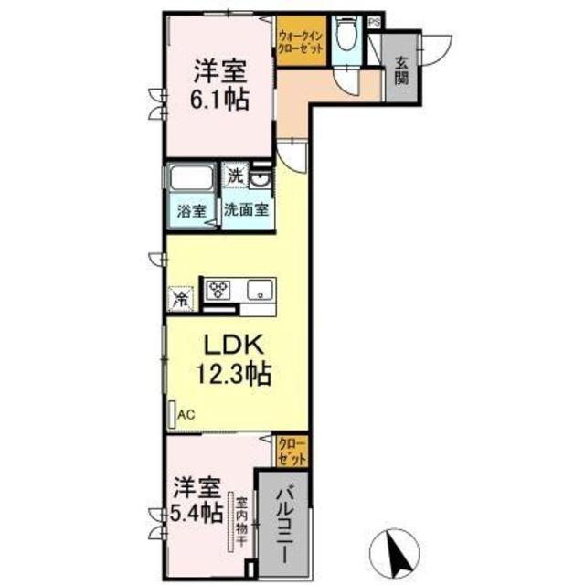 アンジュール徳丸B棟(2LDK/3階)の間取り写真