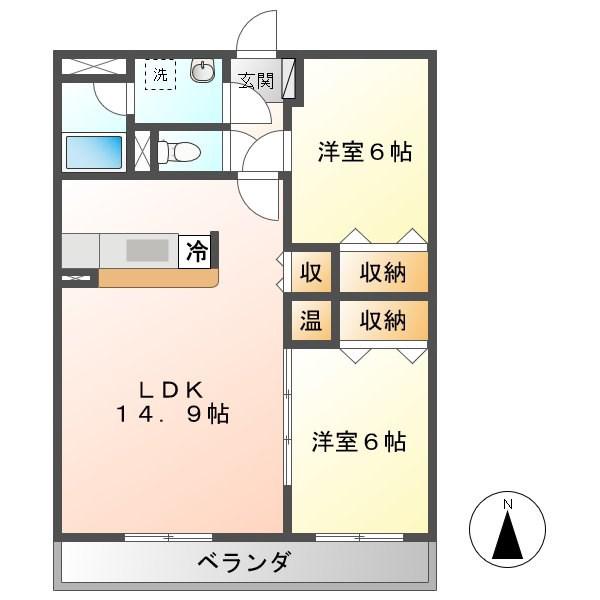 ロイヤルコート(2LDK/2階)の間取り写真