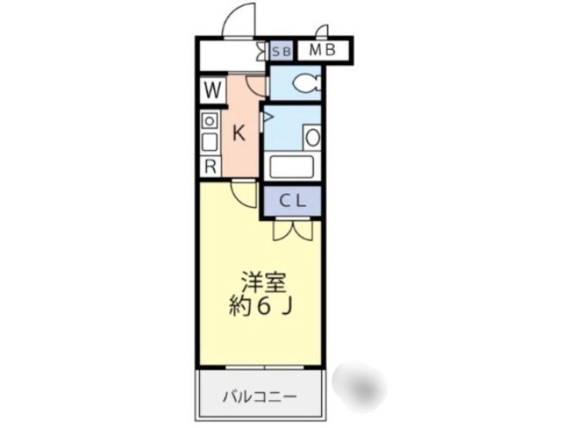 グランヴァン西馬込(1K/4階)の間取り写真