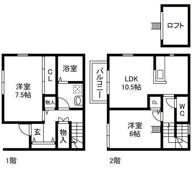 ラパンセレッソ(2LDK/2階)の間取り写真