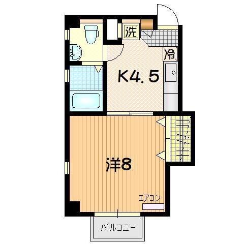 コーポアダマス(1K/3階)の間取り写真