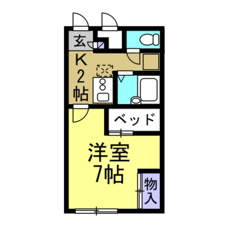 モンレーヴ常滑(1K/1階)の間取り写真