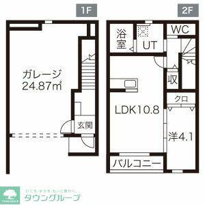アンビション人見C棟(1LDK/1階)の間取り写真