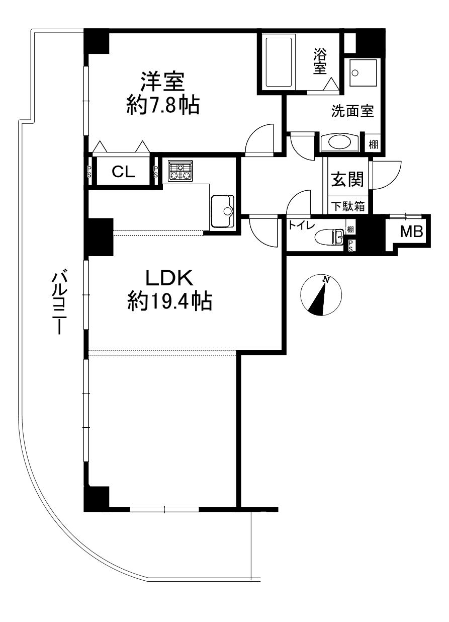 御影ロジュマン(1LDK/2階)の間取り写真