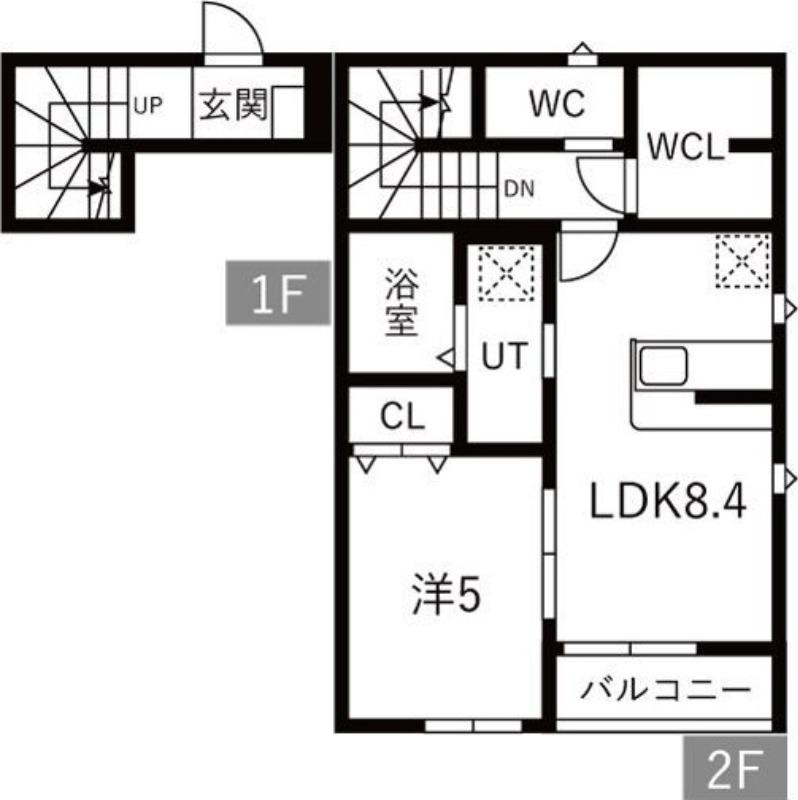 GRAN CLASS V(1LDK/2階)の間取り写真