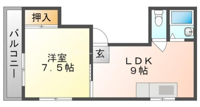 アネックス門真(1LDK/2階)の間取り写真