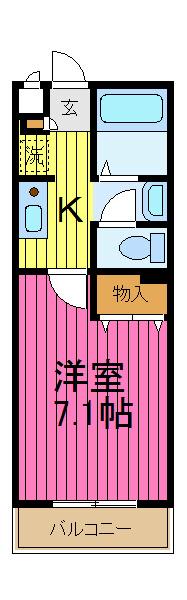 クラージュ・MORI(1K/2階)の間取り写真