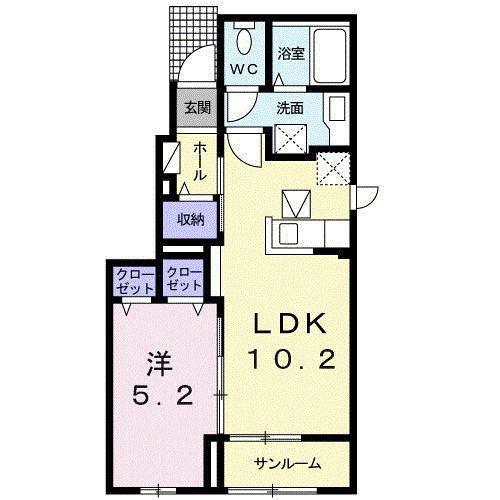 メゾンシャルマン(1LDK/1階)の間取り写真
