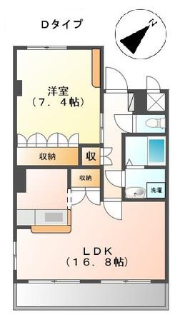 ペアウッド(1LDK/2階)の間取り写真