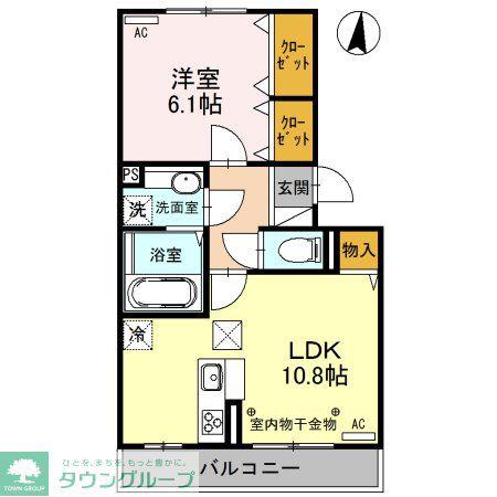 リヴェールマリーズ D(1LDK/1階)の間取り写真