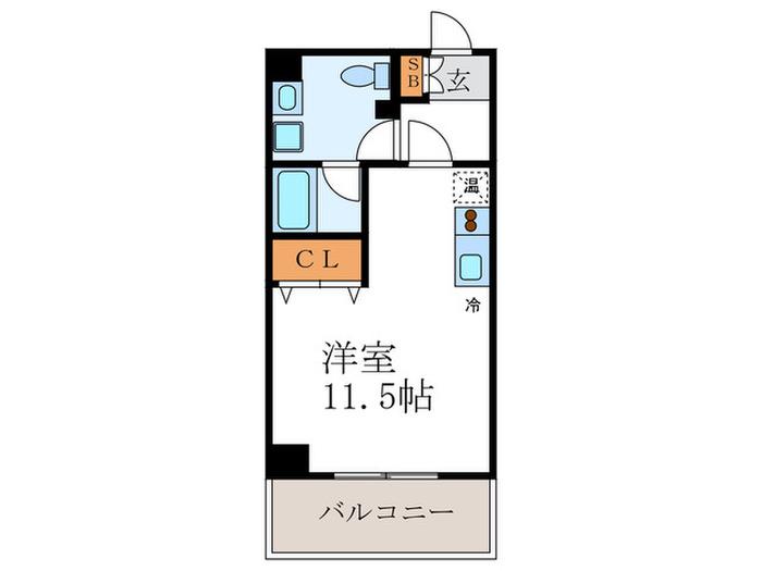 ランブラス御所西(ワンルーム/5階)の間取り写真