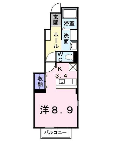 BREEZE(1K/1階)の間取り写真