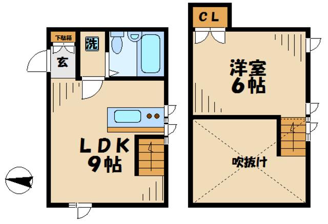 パティオ南野(1DK/1階)の間取り写真