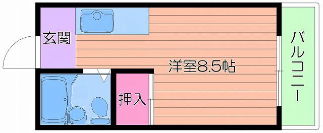 メイゾンサンライフ(ワンルーム/3階)の間取り写真