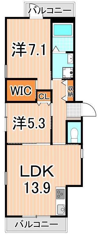 コローレ(2LDK/2階)の間取り写真