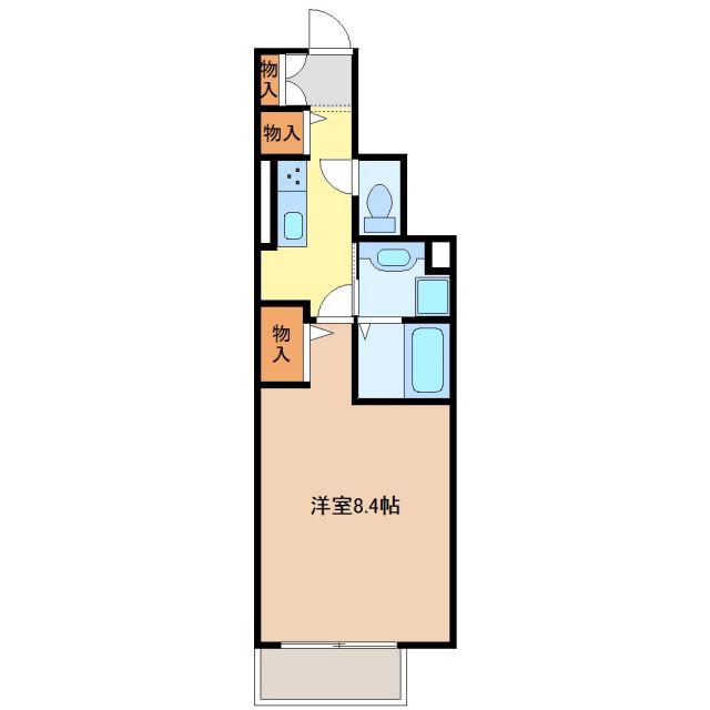 D-ROOM WING(1K/1階)の間取り写真