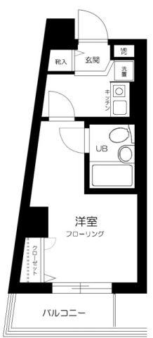 オーベル上馬B棟(1K/7階)の間取り写真
