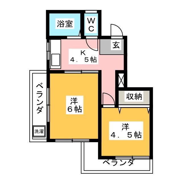 第10むさしマンション-I(2K/3階)の間取り写真