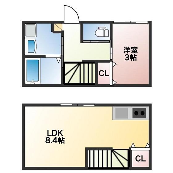 イニシアティブ原ノ町(1LDK/2階)の間取り写真