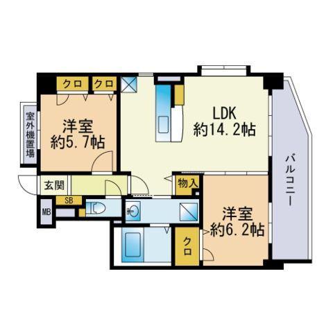 URBAN VILLA(2LDK/3階)の間取り写真