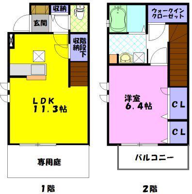 トリニティー(1LDK/1階)の間取り写真