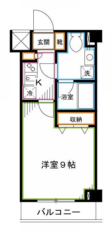 グランハイツ東中野(1K/3階)の間取り写真