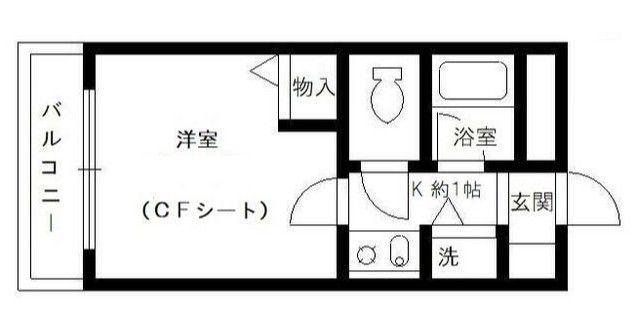 リヴェール赤塚(1K/1階)の間取り写真