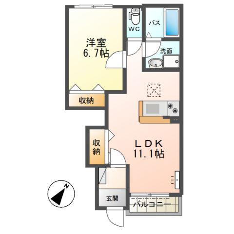 フレシール(1LDK/1階)の間取り写真