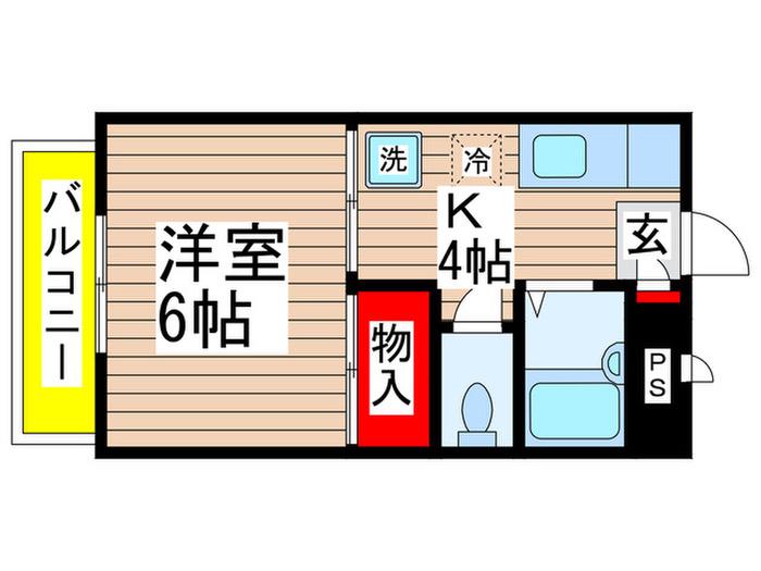 カサベルテ新検見川1(1K/2階)の間取り写真