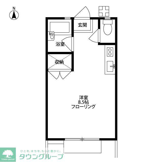 サンパレス中町(ワンルーム/1階)の間取り写真