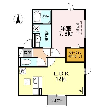 セジュール梅の木(1LDK/1階)の間取り写真