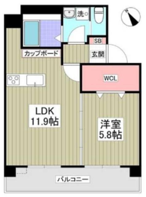 R&Hビル(1LDK/3階)の間取り写真