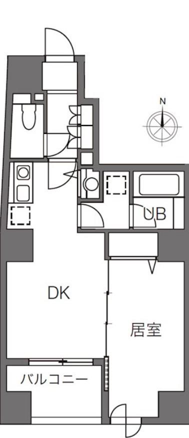 プラティーク新宿原町(1DK/2階)の間取り写真