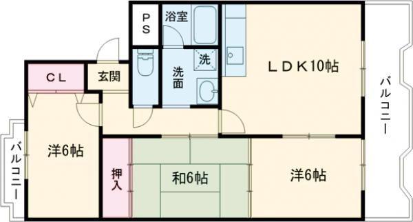 メゾン辻(3LDK/3階)の間取り写真
