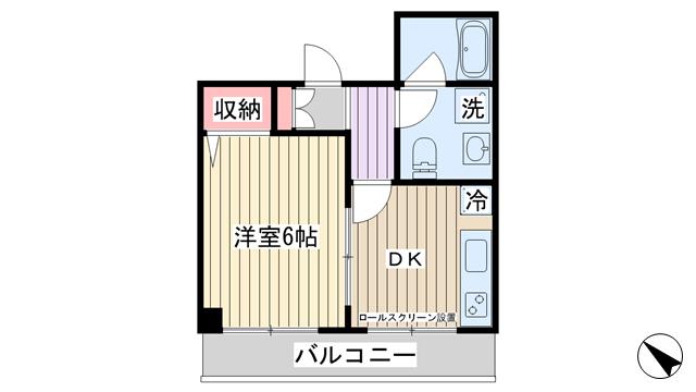 クリスタルパレスII(1DK/4階)の間取り写真