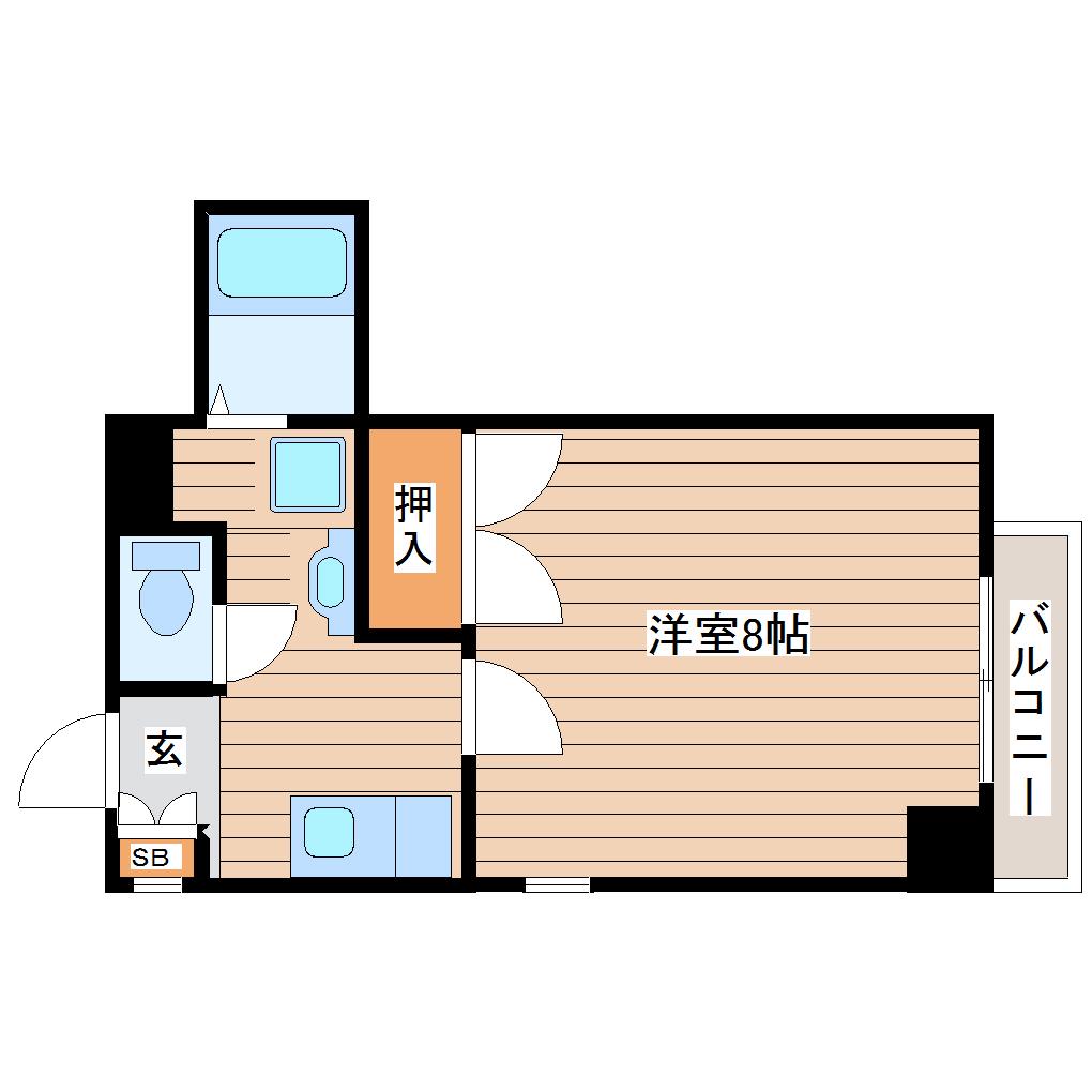 コーポ下山II(1K/3階)の間取り写真