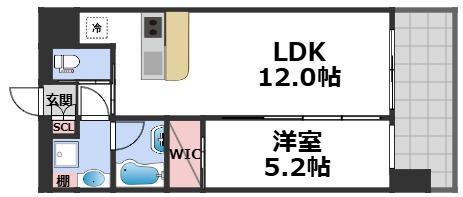 プレジオ玉造(1LDK/3階)の間取り写真