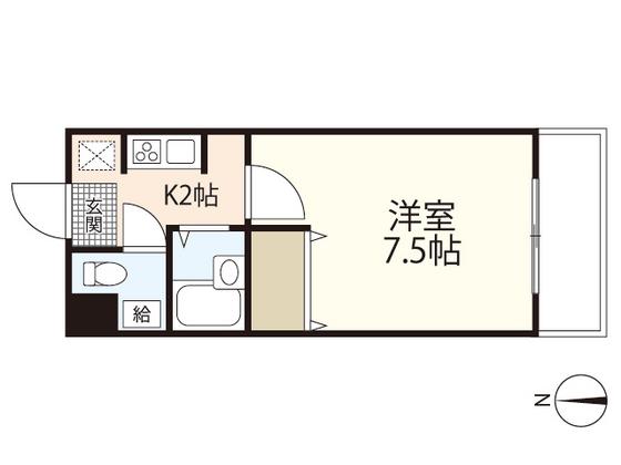 坊田ビル(1K/3階)の間取り写真