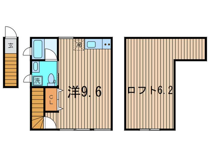 タウンカテッジ春江町II(ワンルーム/2階)の間取り写真