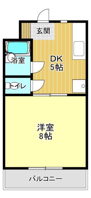 サンリバーM(1DK/1階)の間取り写真