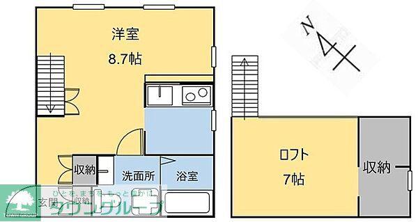 プリマ前橋朝倉 202(1K/2階)の間取り写真
