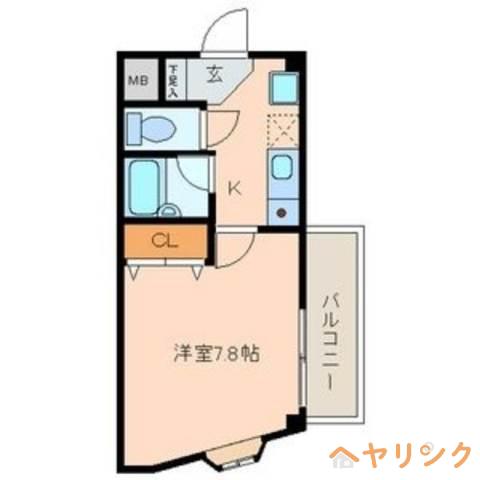 リバティハウス(1K/2階)の間取り写真