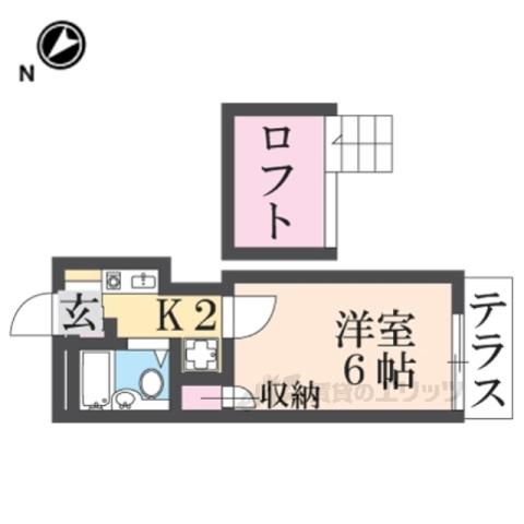 大和高田第22マンション(1K/2階)の間取り写真