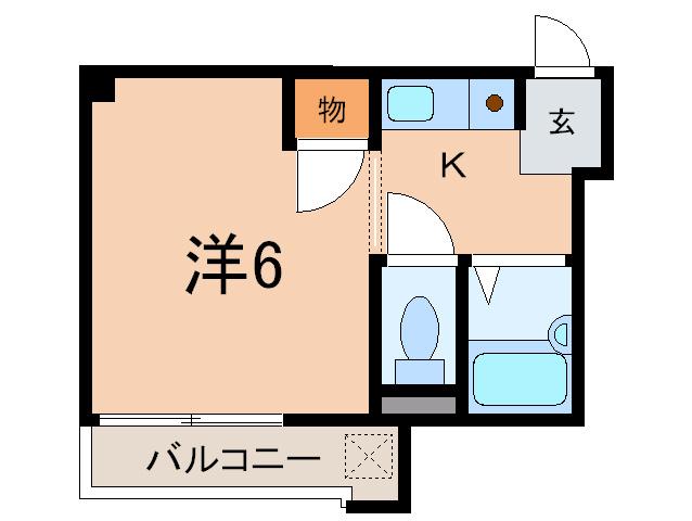 N-CUBE TARUYAMACHI(1K/6階)の間取り写真
