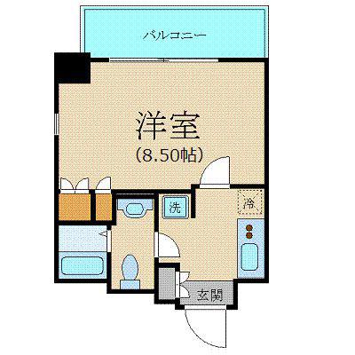 プラーズタワー東新宿ビル(1K/18階)の間取り写真