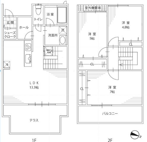サンハイム御幸町(3LDK/1階)の間取り写真