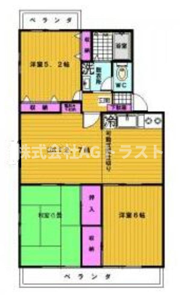 ルレーブ東大宮(3LDK/3階)の間取り写真