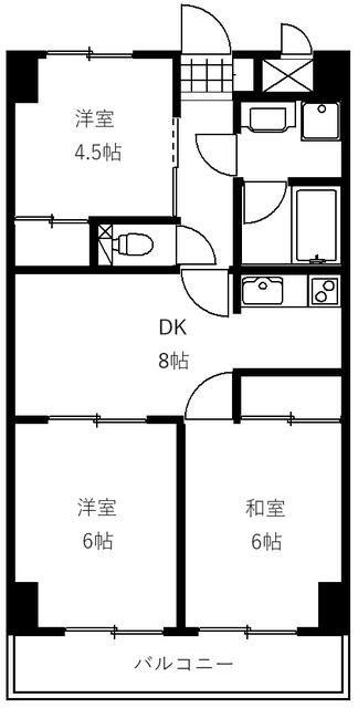 ルミエール(3DK/2階)の間取り写真